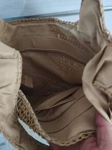 Bolso de playa grande de paja con capacidad de carga, bolso de hombro bohemio para mujer y dama, bolso de viaje