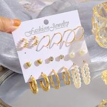 Juego de 72 piezas/18 piezas de pendientes de metal con perlas falsas y strass (cantidad de perlas aleatoria)