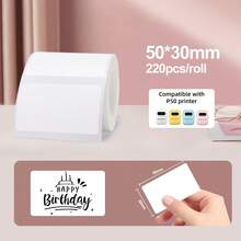 Marklife White And Colorful Thermal Sensitive Label Paper, Round And Square Laser Labels. Suitable For Models Such As M110/M120/P50 Etc. Self-Adhesive Thermal Sensitive Labels, Multipurpose For Names, Food, Clothing, Office, Home - Multicolor - View 22