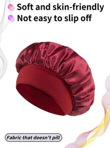 1 pièce / 2 pièces Nouvelle casquette de sommeil élastique à large bord en satin doux et respirant, style mode décontracté et confortable pour usage quotidien