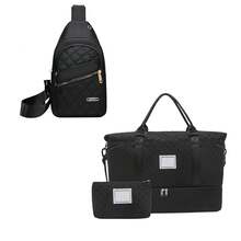 3pcs Multi Functional Travel Bag, Large Capacity Lightweight Travel Storage Bag, Luggage Bag With Handbag And Shoulder Crossbody Bag For Woman And Man, Perfect Gifts For Her Him - Black - View 9