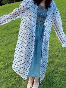 1/2 Pcs Random Color Polka Dot EVA Raincoat, Thicker And Longer Rainwear, Suitable For Daily Outdoor Camping, Rainy Days, Outings, Fishing, Hiking, Travel, And Cycling