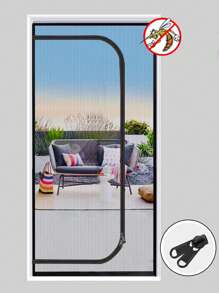 1 Piece,U-Shaped Zipper Screen Window,Self-Adhesive And Reusable Mosquito Nets For Windows, Anti-Mosquito Window Screens, Tulle, In Summer Washable Mesh,Insect Mosquito Nets For Window Screen Mesh Tulle Invisible Black Fiberglass Against Mosquitoes And Flies,Anti Cat Curtain, Preventing Pets From Entering And Leaving