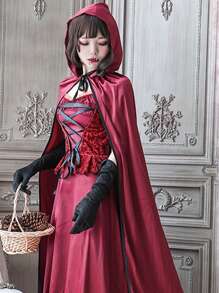 1 Piece Women's Clothing Shawl, Little Red Riding Hood Role-Playing Cloak Vampire Cos Performance Cape
