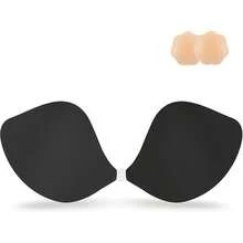 Sticky Adhesive Silicone Push Up Invisible Bra - Backless, Strapless For Women With Nipple Covershalloween - Black - View 5