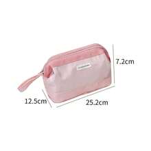 1pc 2025 Luxury Cosmetic Organizer - Large Yet Compact Makeup Bag For Women, Premium Travel Toiletry Pouch With Mirror & Brush Slots Travel Essentials Vacation Summer Holiday Back To School School Stuff Bag For School Travel Bag For Women Makeup Bag For Travel - Multicolor - View 9