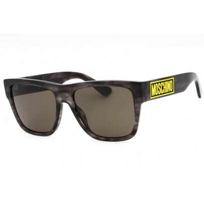 Moschino Mens Square Plastic Grey Sunglasses With Grey Lens Moschino MOS167/S 02W8 IR