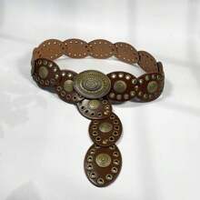 Retro Rivets Circular Belt, Bohemian Fashion Eyelet Waist Band, Versatile Fall, Autumn, Halloween