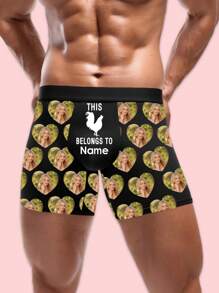 1 pieza Calzoncillos personalizados y con nombre para hombres, ropa interior personalizada para hombres, calzoncillos tipo bóxer personalizados, calzoncillos bóxer personalizados con caras divertidas, regalo de San Valentín, regalo de aniversario, regalo de cumpleaños, regalo de boda, regalo para el mejor amigo, regalo para el novio, regalo para el esposo, regalo para él