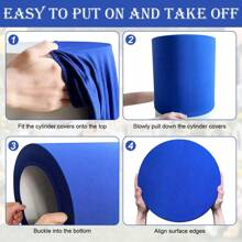 Royal Blue Cylindrical Bottom Cover, Spandex Cylindrical Stand Cover For Party, Wedding Or Birthday Decoration - Cylindrical Cover Only