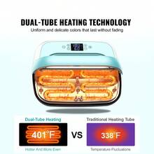 Heat Press Machine, 12 X 10 Inches Portable Heat Press, Dual-Tube Even Heating, Heat Transfer Machine With Precise Temp Control And Auto-Off, Sublimation Machine For T-Shirts/Bags, Green+White - 查看 2
