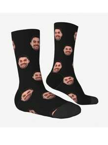 Custom Personalized Face Print Socks, Funny Face Photo Socks, Father's Day Novelty Socks, Gag Gifts Humorous Socks For Men & Women