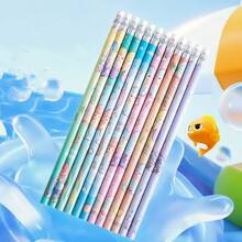 12pcs Cute Mermaid Cartoon Design HB Pencils, Specialized Drawing & Writing Stationery For Students,Back To School - Multicolor - View 5