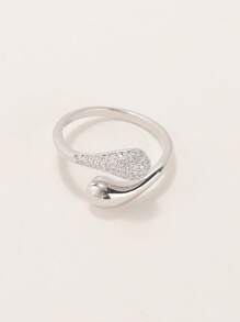 1 pieza Anillo de mujer elegante y de lujo con baño de oro y diseño de gota de agua, ideal para uso diario, Día de San Valentín, boda y otras ocasiones