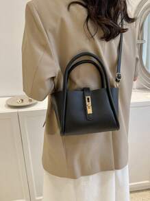 Nuevo bolso de madre de moda de mujer de unicolor de PU, versátil bolso bandolera con monedero pequeño