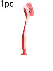 1 件装多用途清洁刷带支架，吸盘长柄厨房锅刷，塑料锅刷 - 彩色 - 查看 11