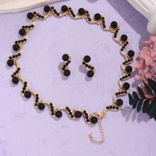 3PCS Set Pearl Jewelry Necklace Earrings Suit, European And American Popular Style, Suitable For Banquets, Parties, Vacations - Best Gift For Girlfriend, Wife, Best Friend