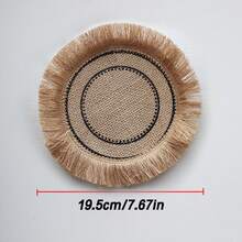 1件流苏壁挂，波西米亚风编织挂毯，家居装饰，房间装饰，墙面装饰礼品，生日/毕业礼物，海草编织，适用于家庭、厨房、农舍、餐桌、客厅、墙面装饰 - 黃麻裝飾墊 - 查看 13