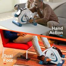 Portable Mini Exercise Bike With LCD Display - Under Desk Pedal Exerciser For Arms & Legs, Adjustable Quiet Cardio Machine For Home/Office, Ideal Gift For Valentine's Day, Christmas, Mother's Day - Xanh và trắng - Xem 5