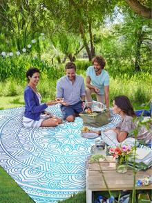 1 chiếc chăn ngoài trời phong cách Bohemian chống thấm nước chống cát thời trang họa tiết hoa ombre đáng yêu in kỹ thuật số, thích hợp cho cắm trại, dã ngoại ngoài trời, chăn đi biển, mùa xuân/hè - Nhiều màu - Xem 2