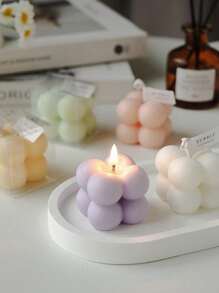 1pc Small Magic Cube Aromatherapy Candles Wholesale Birthday Souvenir Gifts Handmade Bubble Shaped Candles Cute Aromatherapy Candles, Autumn, Festivals, Holidays, Winter, Holidays, Festivals, Room Decoration, Gifts