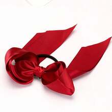 2 件装女士缎面蝴蝶结发带、头巾发带、发圈、马尾夹发饰