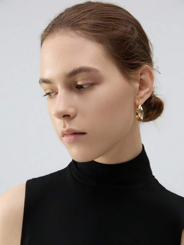 Women's Fashion Versatile Minimalist Crisscross Hoop Earrings Christmas Winter Christmas Gifts