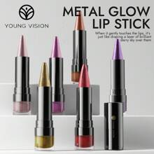 YOUNG VISION 1 pieza Lápiz labial de punta afilada con perlas y brillo, de larga duración y resistente a las manchas, lápiz labial de perlas multiusos, lápiz para labios y sombra de ojos