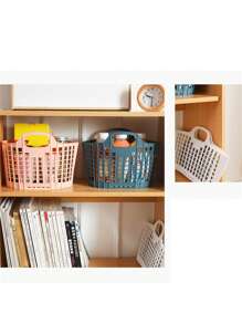 1/3 PCS, Plastic Foldable Storage Basket With Handle, Suitable For Home Bathroom And Laundry, Multi-Functional Storage, Snack And Sundries Storage, Suitable For Home Storage, Picnic Takeout