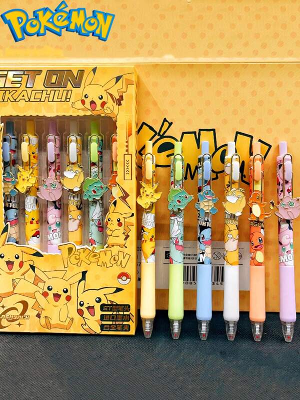 pokemon 1/6/24pcs Pokemon, Pikachu Gel Pen Set, Perfect Back To School Party Gift, Back-To-School Season Gift, Office Supplies, Birthday Gift Stationery, Pikachu, Handmade Set, Fashionable, Ideal Gift For Party Collection And Family, Perfect Choice For Birthday Party Decoration. Features: Can Be Used As An Ideal Gift, A Must-Have In Summer, Suitable For Summer Parties, Birthdays, Christmas, Halloween, Thanksgiving Parties Or Use