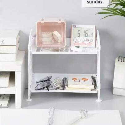 Organizador Prateleira Com Duas Camadas Plástico Multiuso