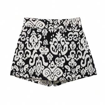 ZEVITY Damskie spodnie ze spódnicą i elastycznym pasem w całości z nadrukiem