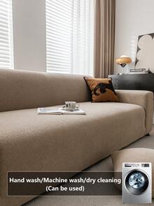 1 tấm bọc ghế sofa co giãn một mảnh màu trơn, phong cách tối giản thân thiện với vật nuôi, chống trượt, chống bẩn, chống trầy xước, phù hợp với mọi mùa, có thể giặt bằng máy, dùng cho phòng khách, phòng ngủ, phòng học, phù hợp với ghế sofa 1/2/3/4 chỗ ngồi - Màu Khaki - Xem 8
