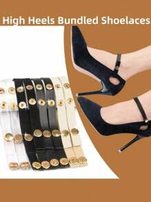 High Heels Bundled Shoelaces Lace Up Women's Summer Sandals With Non Slip Laces, Transparent And Invisible, Women's High Heel Non-Slip Shoelaces, Elastic No Tie Shoe Laces, Multi-Colors, For Women High Heels Women Pumps,No Drop Heel Strap, High Heels, Anti Drop Heel Artifact