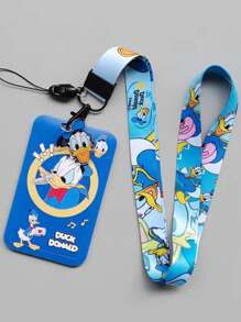 Portacarte di Cartoni Animati  St, Portacard per Studenti con Predino a Trasferimento Termico, Cordino in Poliestere per Badge ID, Regali per il Ritorno a Scuola