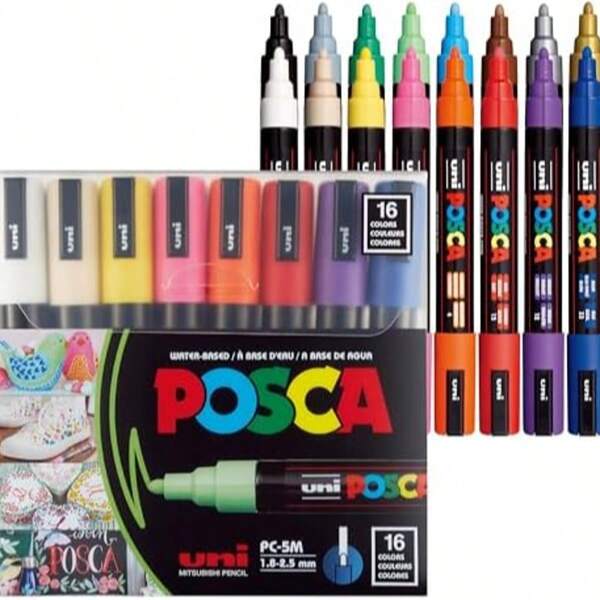 16 rotuladores, materiales artísticos de 5M, rotuladores de colores - Arte de rocas, pintura para tela, rotuladores para tela, rotuladores de pintura, marcadores artísticos, regreso a la escuela, útiles escolares