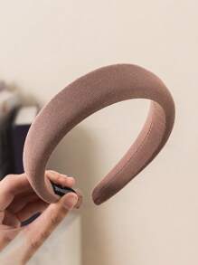 1pc Wide Velvet Headband For Women With Vintage Red High Crown And Sponge Padding,Hairband,Hair Hoop Headbands