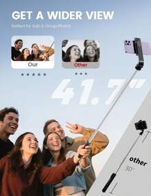Selfie Stick Tripod With Remote, Extendable 360 ° Rotatable Selfie Stick, 41.Phone Tripod Stand Cell Phone Filming Compatible With Android Smartphone