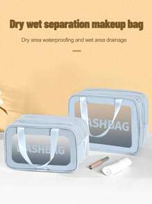 Fashion Ladies Portable Cosmetic Bag Double Matte Dry And Wet Separation Toiletry Bag Travel Cosmetic Storage Bag Beauty Bag Makeup Bag Make Up Organizer Wash Bag Swimming Fitness Bag For Men And Women Toiletry Bag Cosmetic Bag For Travel Dorm Essentials Back To School Luggage Suitcase For Women And Girls Student Make Up Organizer Gift