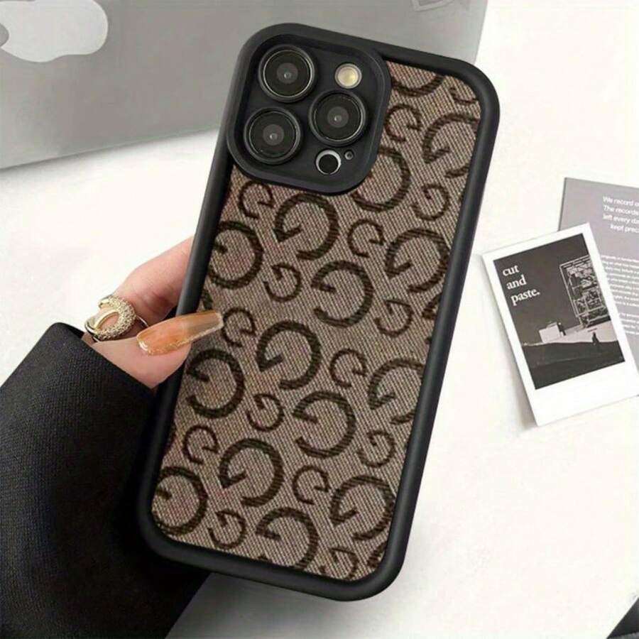 Aplicable a la serie Apple17 16 15 14 13 12 11 Pro Plus Max, con funda para teléfono móvil con patrón de letras, modelo de nicho creativo, protección todo incluido, antideslizante y a prueba de golpes. - Negro - Ver 1