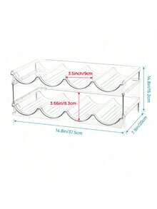 Estante apilable de plástico para botellas de agua, organizador de almacenamiento de alimentos para gabinete de cocina, refrigerador, sostiene botellas de hasta 40 onzas