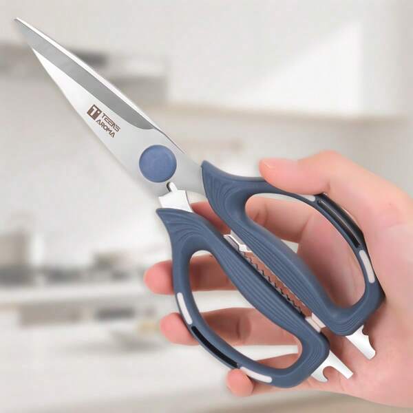1pc Multifunctional Kitchen Scissors, Stainless Steel Versatile Scissors, Kitchen Tools, Cutting Chicken, Steak, Office Scissors, Sewing Scissors, Gardening Scissors, Ergonomic Handle, Women's Scissors, Holiday Gift