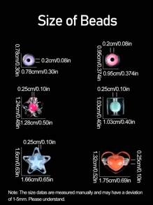 100pcs/Pack Assorted Flower, Heart, Star, Cube, Round Acrylic Beads With Hole, Suitable For DIY Bracelet, Necklace, Phone Chain, Hair Accessories, Jewelry, Handicrafts