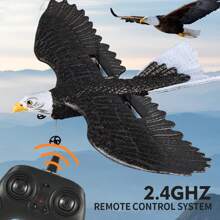 Aeronave con forma de águila controlada por control remoto de 2.4 Ghz, avión de 3 canales con modo de control remoto terrestre y aéreo, juguete de avión de combate apto para que niños y principiantes jueguen en interiores y exteriores, regalo de Navidad y cumpleaños