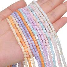 4*8mm 骨头形彩色贝壳珠散珠隔珠饰品制作 DIY 手链项链配件 15 英寸