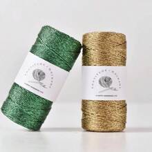1mm Polyester Metallic Ribbon - 100m, Vibrant Green & Golden, Versatile For DIY Crafts, Jewelry Making, Gift Wrapping, Christmas Decorations, And Craft Accessories, Gift Wrapping Ribbon|Vibrant Ribbon| Ribbon
