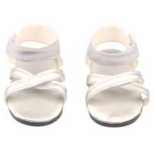 1 paire de sandales pour poupée, chaussures d'été mignonnes et pour poupée, avec fermeture, bride croisée/motif floral, convient aux poupées Reborn de 18 pouces, adapté aux enfants de 3 ans et plus, accessoire de jouet de poupée, cadeau d'anniversaire, fête, jeu de rôle