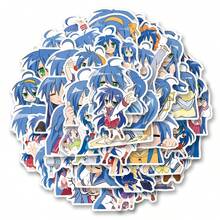 50 pièces/paquet Autocollants rétro romantiques de style anime étoile de la chance, motif esthétique. Autocollants mignons de dessin animé intéressant pour le scrapbooking, la papeterie auto-adhésive, les cartes, les enveloppes, les guitares, les récompenses, la motivation, le Nouvel An, l'hiver - Multicolore - Voir 1