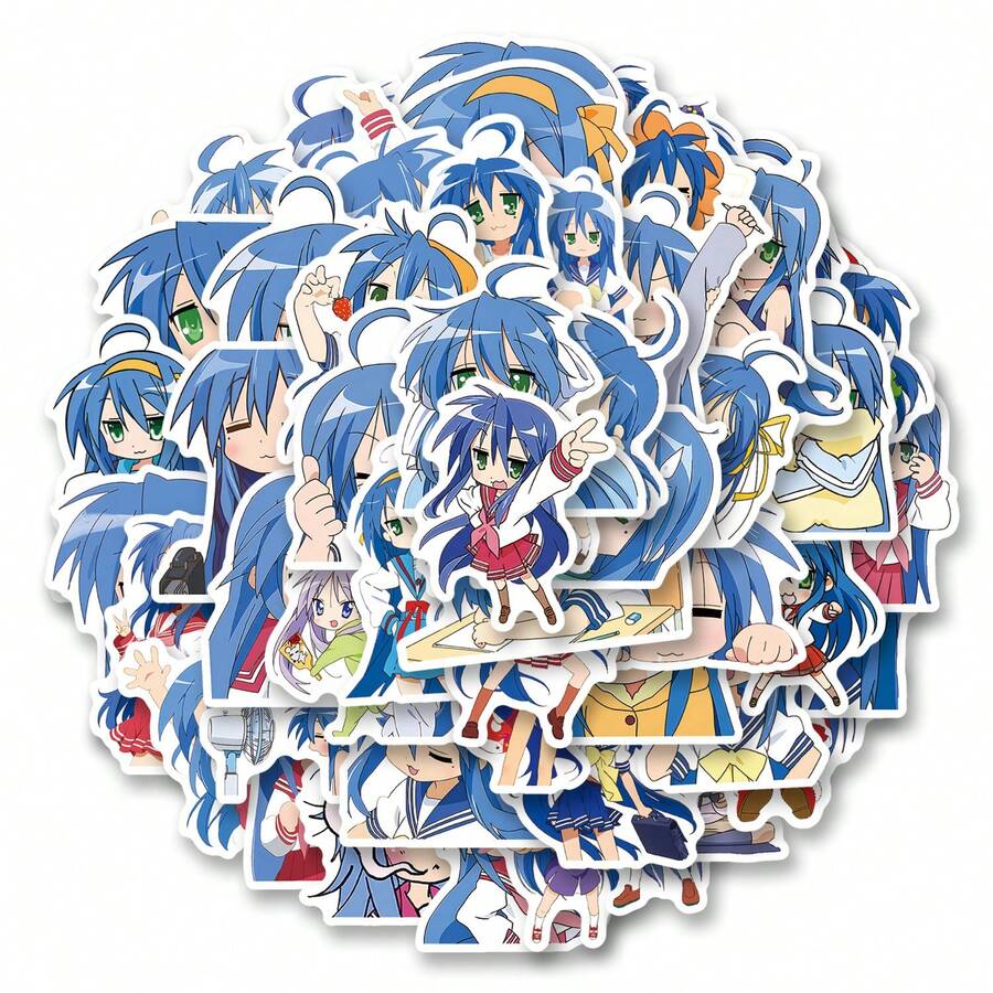 50 pièces/paquet Autocollants rétro romantiques de style anime étoile de la chance, motif esthétique. Autocollants mignons de dessin animé intéressant pour le scrapbooking, la papeterie auto-adhésive, les cartes, les enveloppes, les guitares, les récompenses, la motivation, le Nouvel An, l'hiver - Multicolore - Voir 1