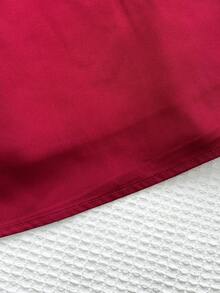 Vestido de tirantes de unicolor tejido lindo para niñas en verano - Burdeos - Ver 6